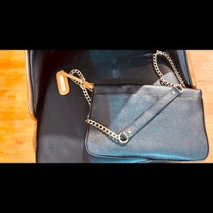 2-toned black/brown Cynthia Rowley purse w/gold chain strap;excellent condition